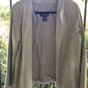 Collarless Suede Blazer